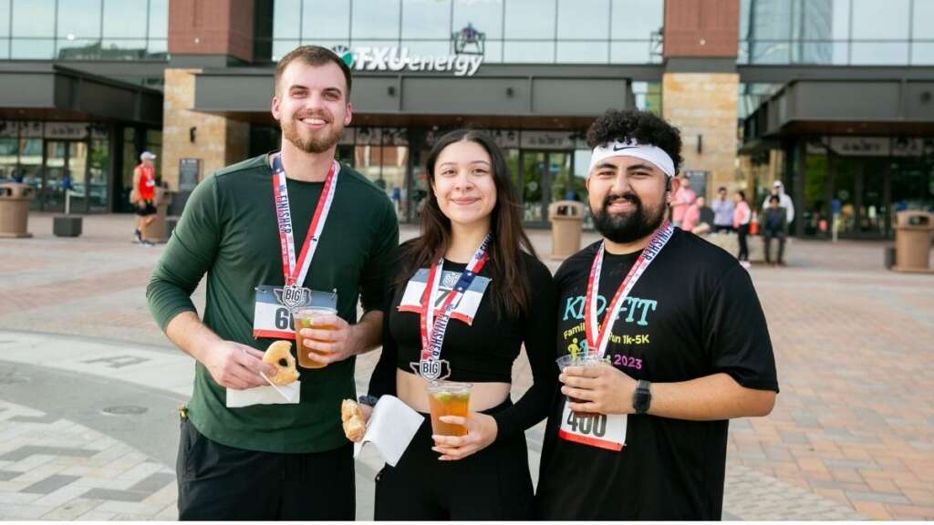 Three Big Texas Runners enjoying post race party